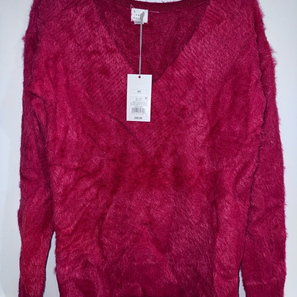 a new day Women's V-Neck Sweater - Deep Pink